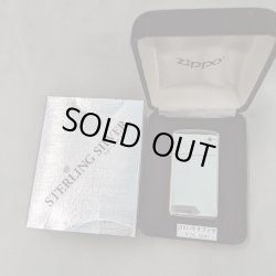 画像1: zippo2005スターリングシルバー・サファイヤ付き未使用 