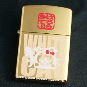 画像: zippo HELLO KITTY 和柄 「WHITE CAT」 500個限定