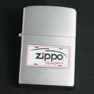 画像: zippo プレート柄 白 黒文字 #200 2003年製造