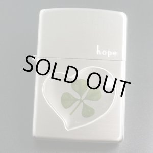 画像: zippo 四つ葉 本物のクローバー hope(希望)