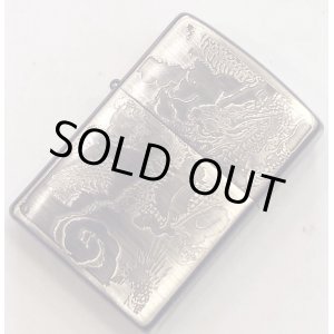 画像: zippo 和柄龍 両面　銀いぶし　2005年製造