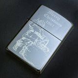 画像: zippo X'mas サンタ レーザー彫刻 2002年製造