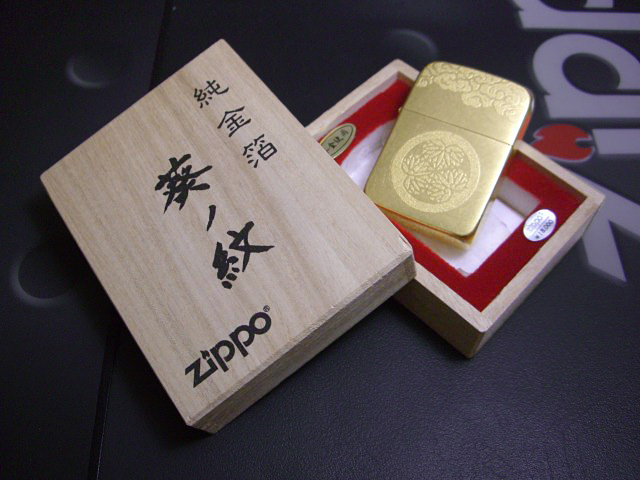 zippo 葵ノ紋 純金箔 2002年製造 - zippo-LAND G.