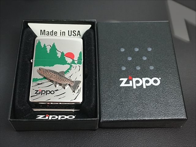 画像: zippo 七宝・魚シリーズ ブラウントラウト WNHP-BROWN