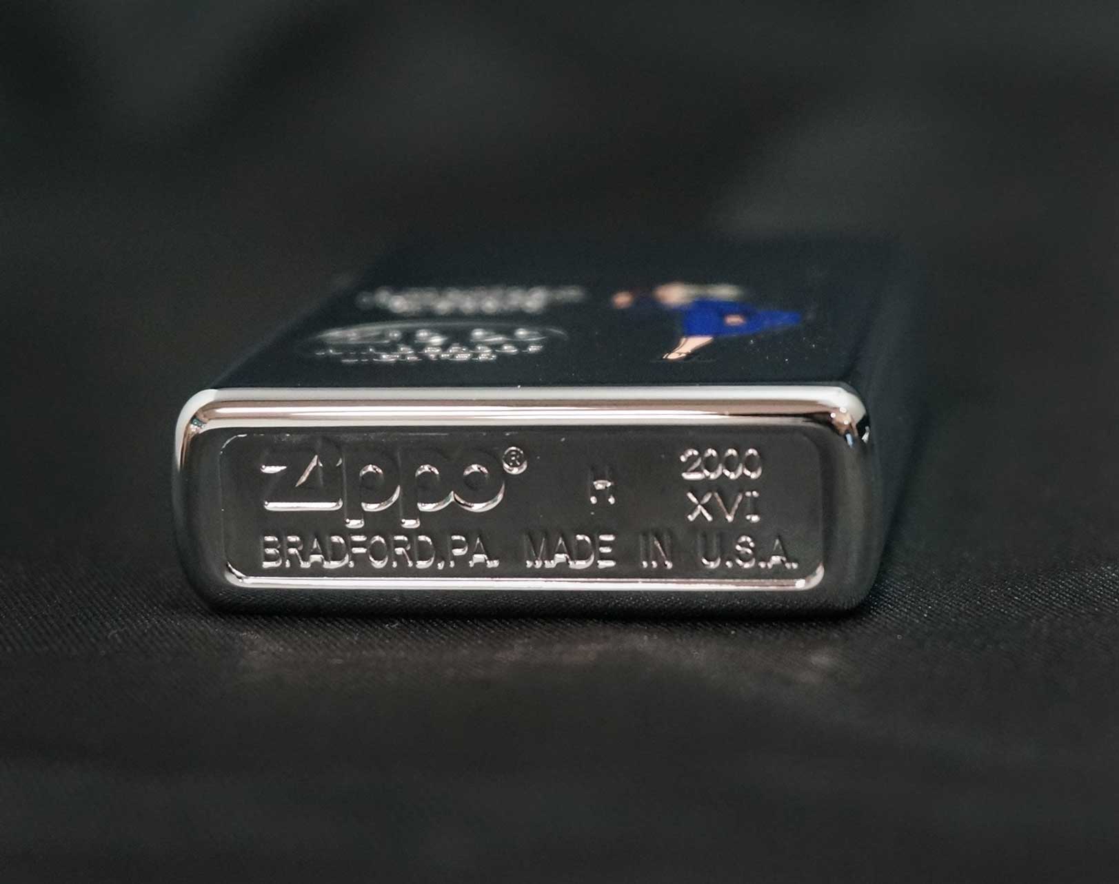 画像: zippo WINDY エッチング＆プリント ネイビー 2000年製造