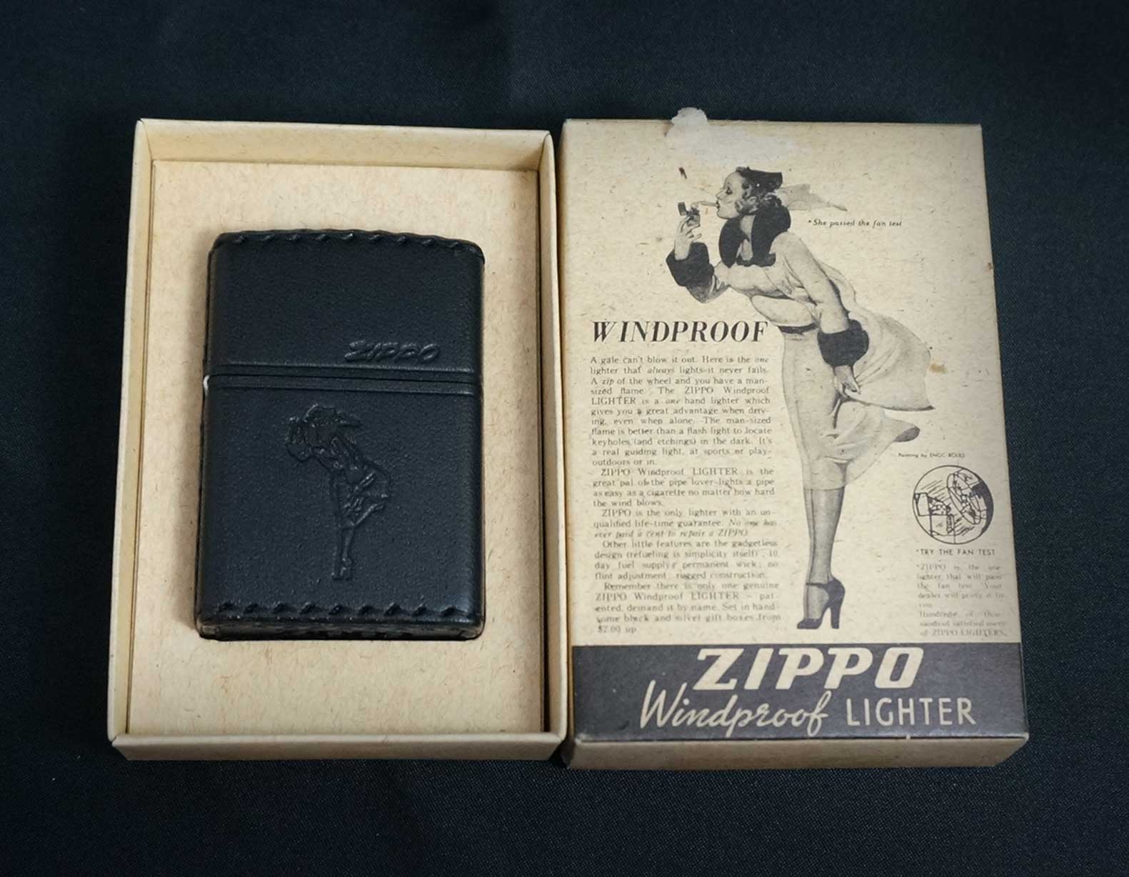 zippo WINDY 革巻き ブラック - zippo-LAND G.