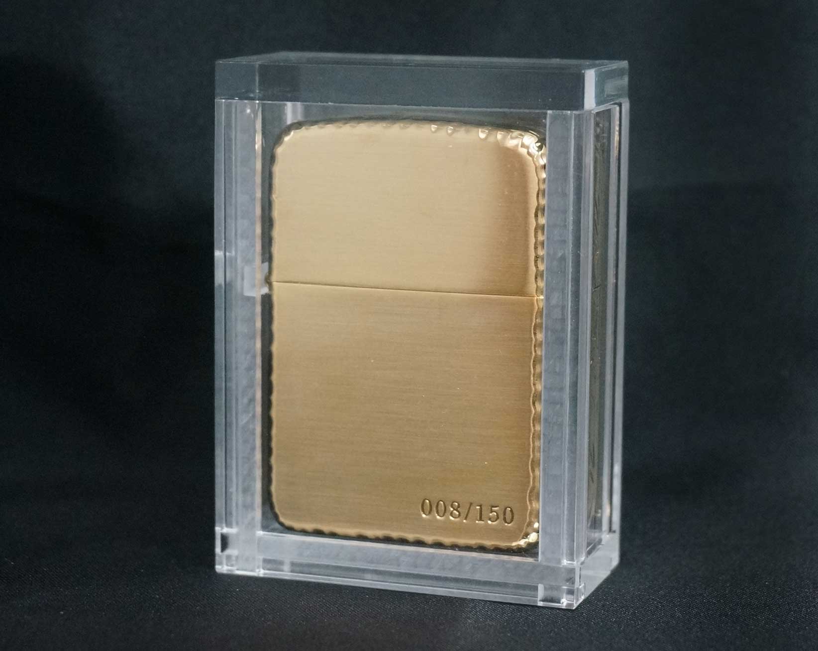 画像: zippo 1941REPLICA サイド手彫り ゴールド シリアルNO.008