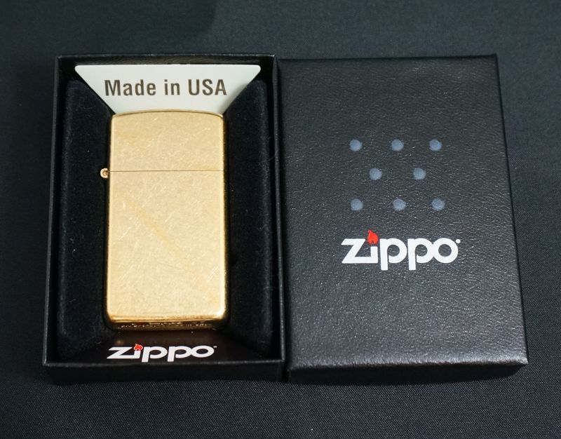 画像: zippo ゴールド・ダスト スリム 2005年製造