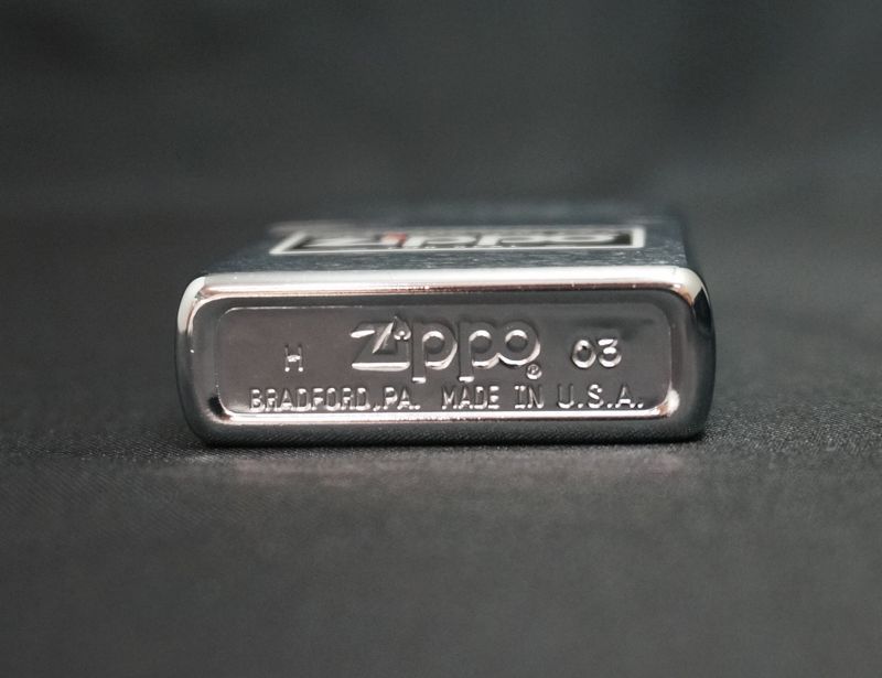 画像: zippo プレート柄 黒  #200 2003年製造