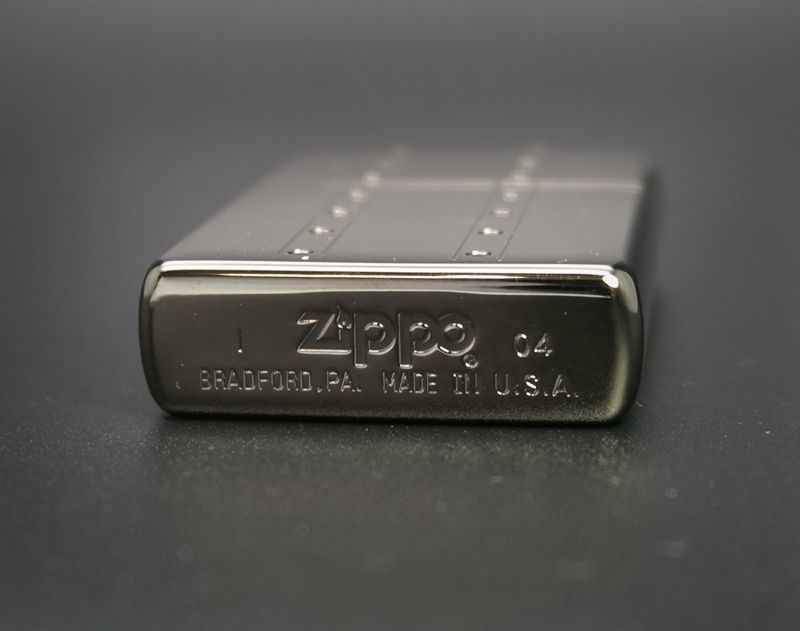 画像: zippo ブラックニッケル エッチング 2004年製造