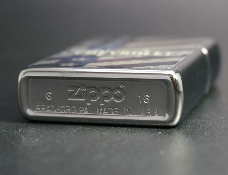 画像: zippo CHIVROLET(シボレー）星条旗柄 バレル加工